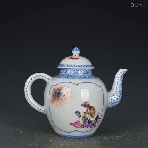 Pastel medallion dragon rib antique ancient porcelain pot of...