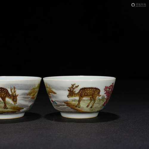 Pastel deer cup 4.6 * 8.8 cm