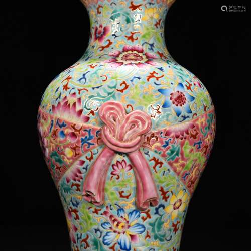 Coral green pastel flowers grain baggage bottle 30 * 13 cm