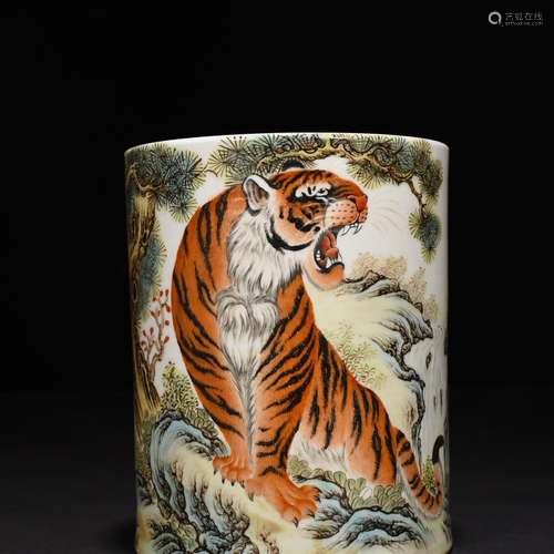 15 * 12 cm BiYuan pastel tiger pen container