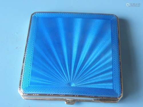 Silver & Enamel Powder Compact Birm 1940