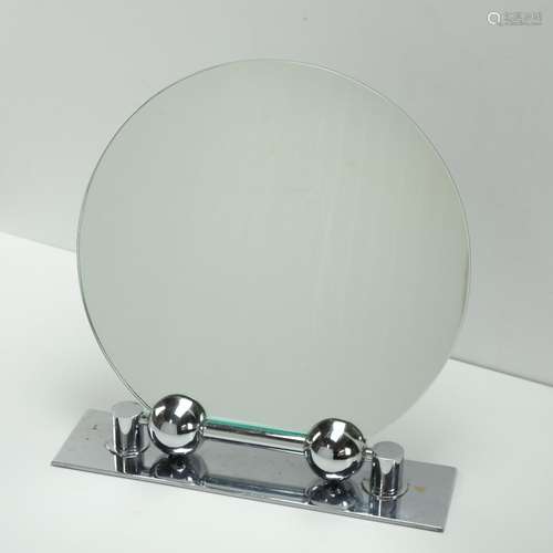 Art Deco Adjustable Chrome Table Mirror