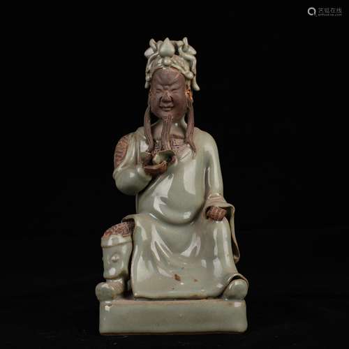 Longquan celadon guan gong statue of antique vases, antique ...