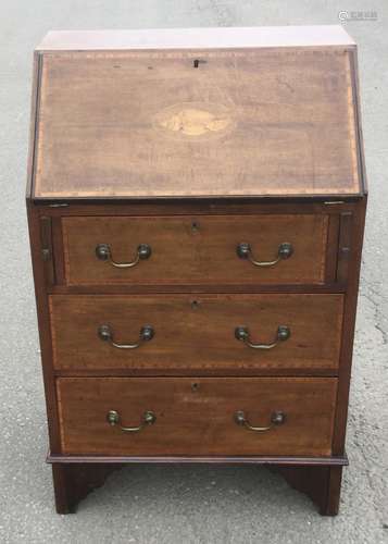 Edwardian Small Inlaid Mahogany Writing Bureau