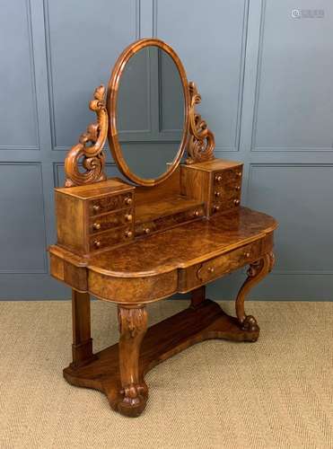 Victorian Burr Walnut Duchess Dressing Table