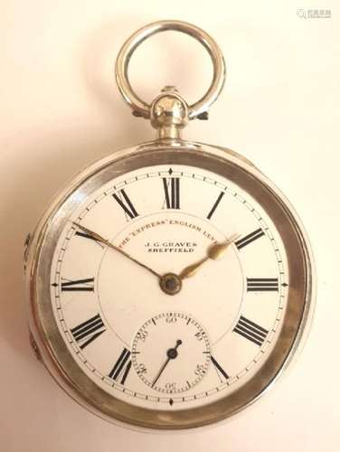 English Silver Cased Pocket Watch By J.G.Graves