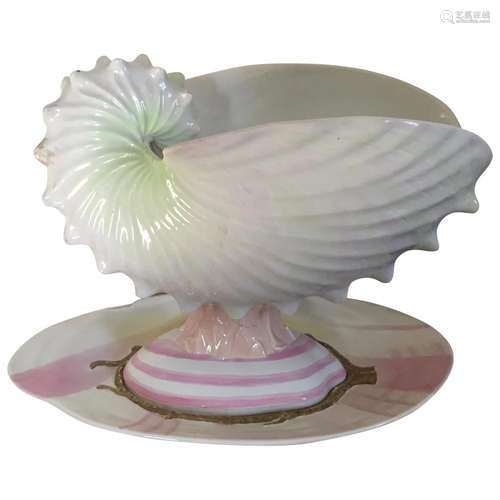 Antique 19th century Wedgwood Creamware Pearlware Nautilus S...