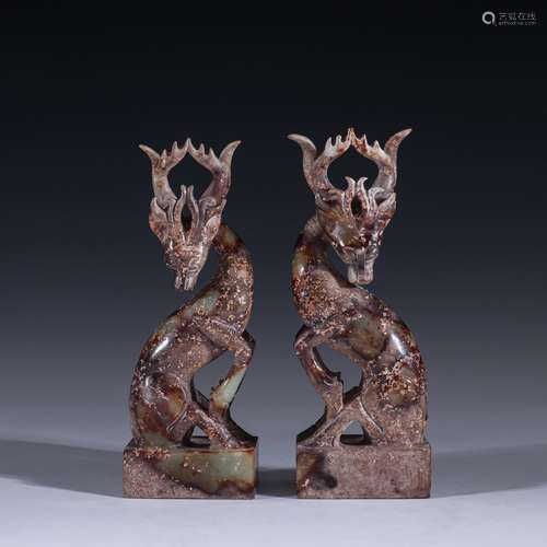 Generation of ancient YuFu deer furnishing articles of a cou...