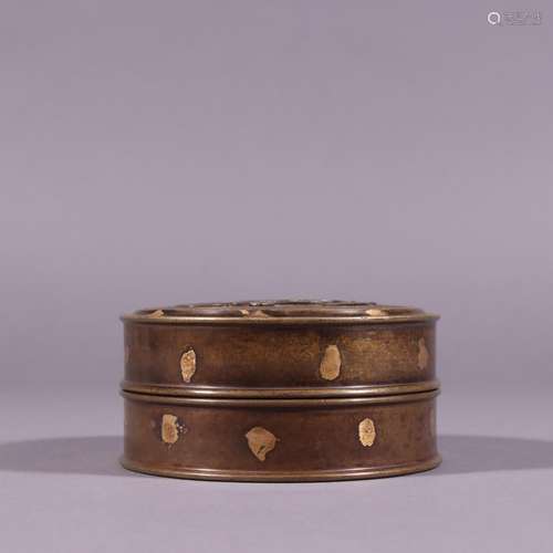 Zhengde gold Arabic copper cover boxSpecification: 5 cm high...