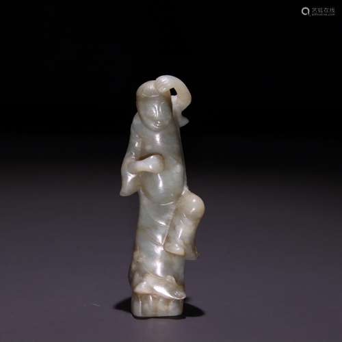 Generation of hetian jade figurines.Specification: 6.5 cm hi...