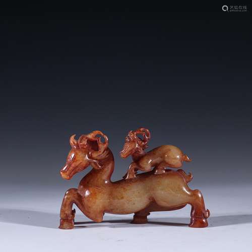 Generation of ancient jade mother deer furnishing articlesSp...