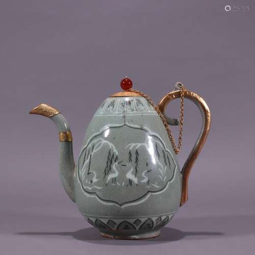 Korea porcelain ewer plated with goldSpecification: 19.5 cm ...