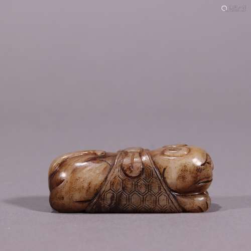 Old hetian jade tiger voltsSpecification: high 2.3 cm wide a...