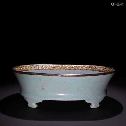 Your kiln silvering gold narcissus basin.Size: 8 cm long 23 ...