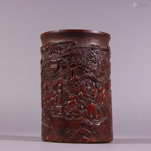 "Four brush pot bamboo seven sages.Specification: high ...