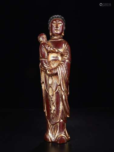 - gold longan wood paint "Zi guanyin" furnishing a...