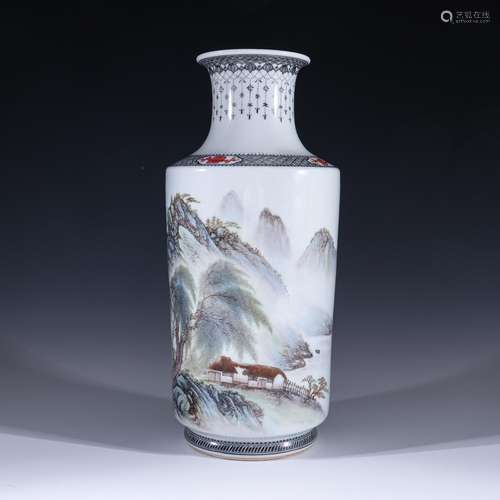 Ink glaze landscape poems were bottlesSpecification: high 33...