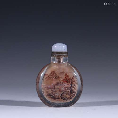 Natural crystal landscape drawing snuff bottlesSpecification...