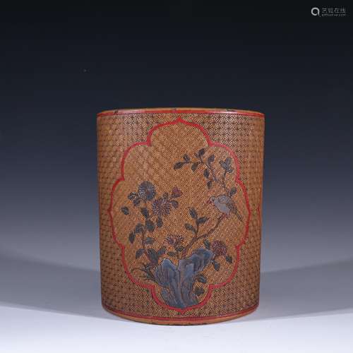 Fetal lacquer wood window flower tattoo pen containerSpecifi...