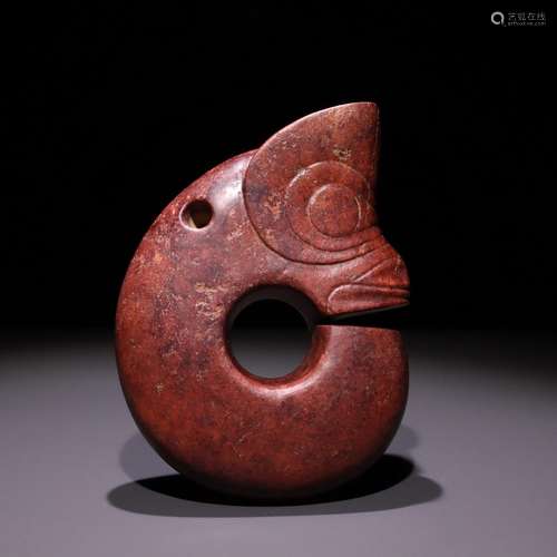 Hongshan culture jade pig dragon riverSpecification: 12.8 x ...