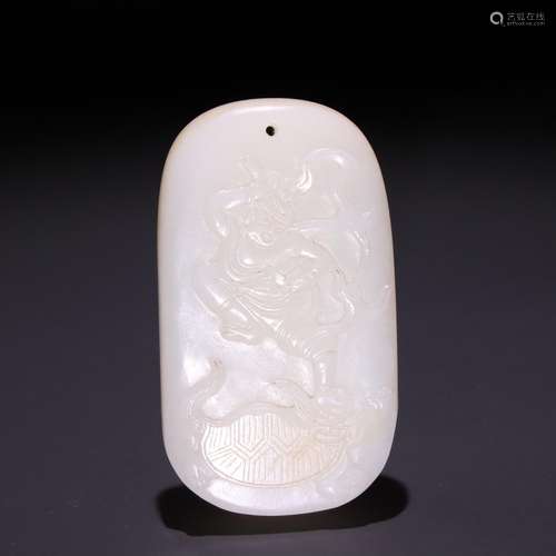 Hetian jade seed makings sculpture kuixing point fights coll...