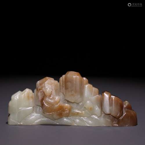 Hetian jade carving characters dashanzi pen rackSpecificatio...