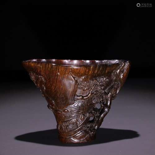 Landscape cup horn carving charactersSpecification: high 8 c...