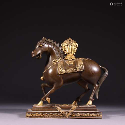 Copper foetus gold furnishing articles "horse"Spec...