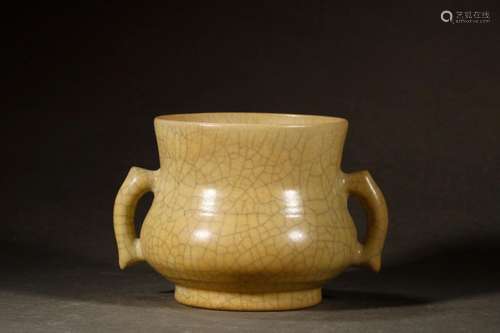 Old yellow glaze ears hidden elder brother kiln furnaceSize ...