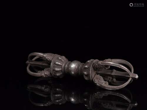 : silver vajraSize: 17.5 cm wide and 4.7 cm long weighs 496....