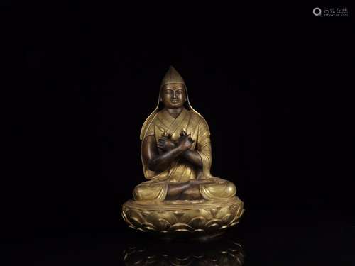 The custodian of the old Tibet: fine gold goldSize: 21 cm hi...