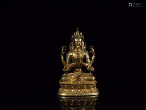 : gold four arm guanyin statuesSize: 11.5 cm wide and 7.5 cm...