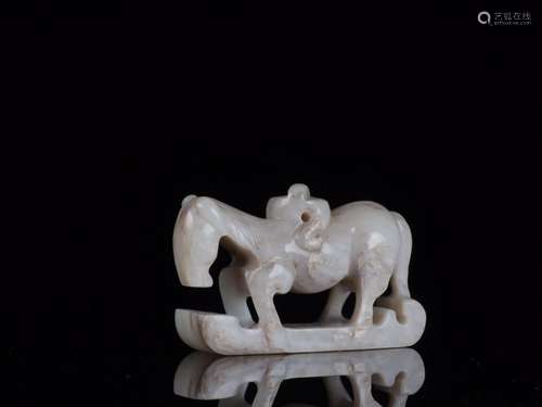 : ancient jade horse furnishing articlesSize: 6.9 cm wide an...