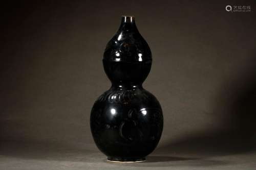 kiln black glaze bottle gourdSize 29 x 13.5 cm