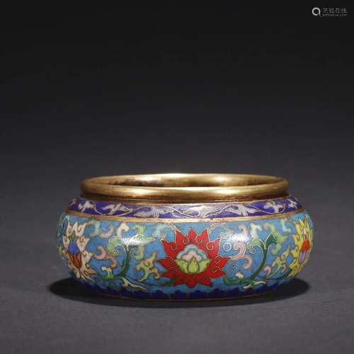 A Fine Gilt-bronze Cloisonne Brush Pot