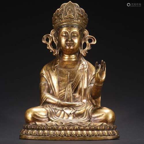 A Fine Gilt-bronze Figure of Buddha