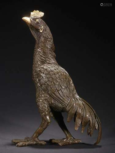 A Rare Gilt-bronze 'Golden Rooster' Ornament