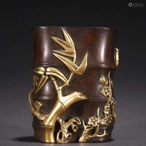 A Fine Gilt-bronze Pen Holder