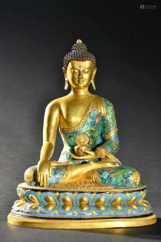 A Fine Gilt-bronze Figure of Shakyamuni