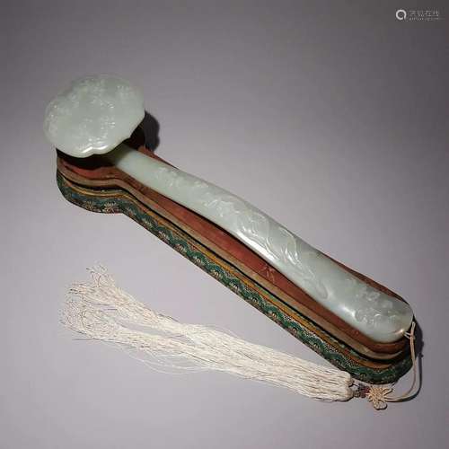 A Top and Rare Hetian Jade Ruyi Scepter