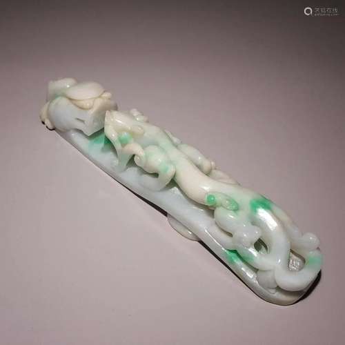 A Top and Rare Jadeite Dragon Buckle