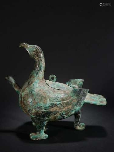 A Rare Bronze Bird Ornament