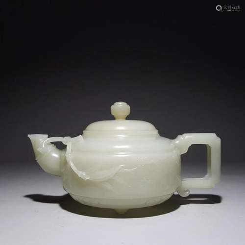 A Top and Rare Hetian Jade Teapot