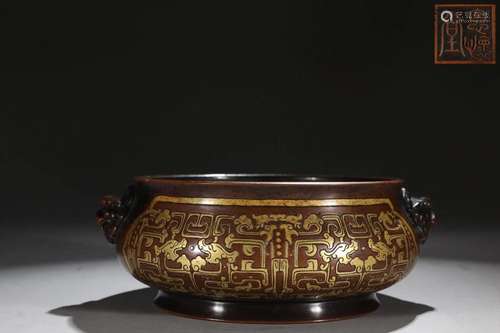 A Fine Gilt-bronze Censer