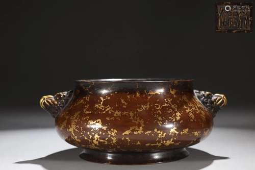 A Fine Copper Sprinkled Gold Incense Burner