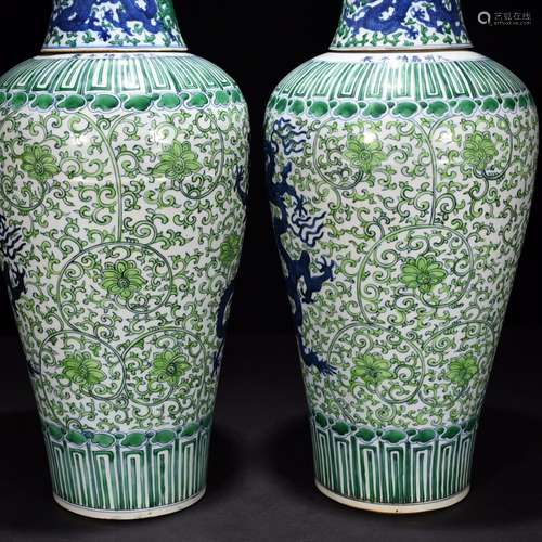 Green color blue and white dragon mei bottles of 58 * 22 cm