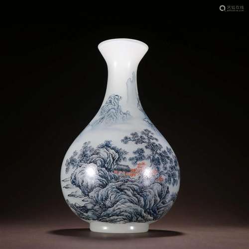 A Fine Glass Landscape Vase