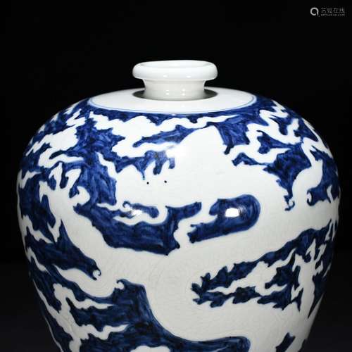 Blue and white to the blue and white longfeng grain mei bott...