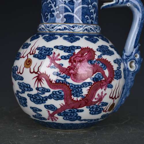 Blue and white rouge red dragon grain flower watering the an...