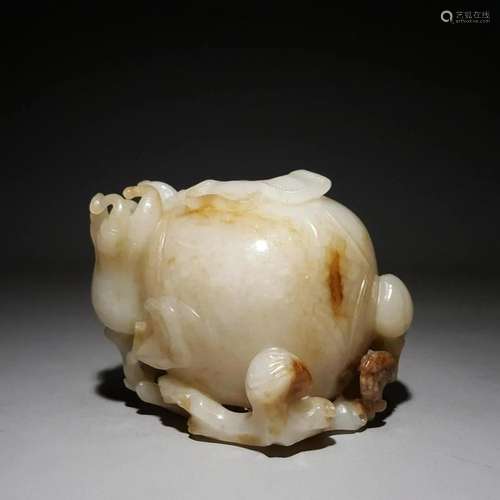 A Delicate Carved Hetian Jade Water Vessels